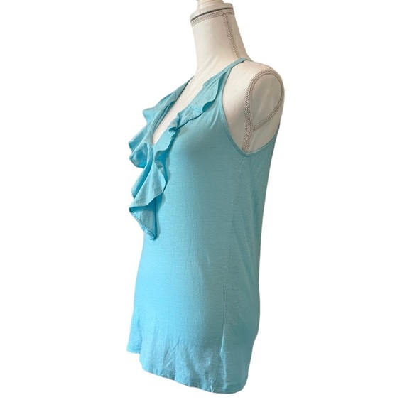 Lilly Pulitzer 100% Pima Cotton Ruffle V-Neck Halter Tank Top Women’s Small - Picture 4 of 12
